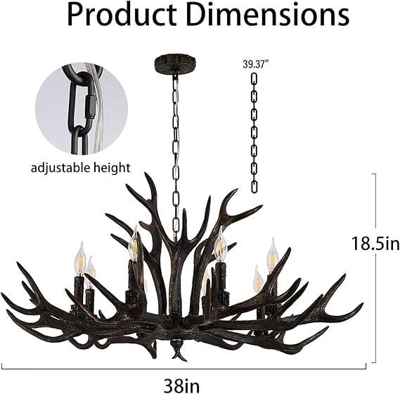 🦌✨ Rustic Antler Chandelier 💡🌿 | Cozy Lodge Lighting 🕯️🏡