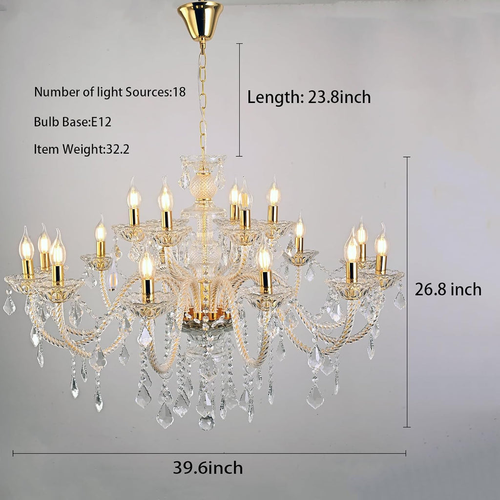 💎✨ Elegant Crystal Chandelier 🌟🏡 | Luxury Gold Glow 🕯️💛