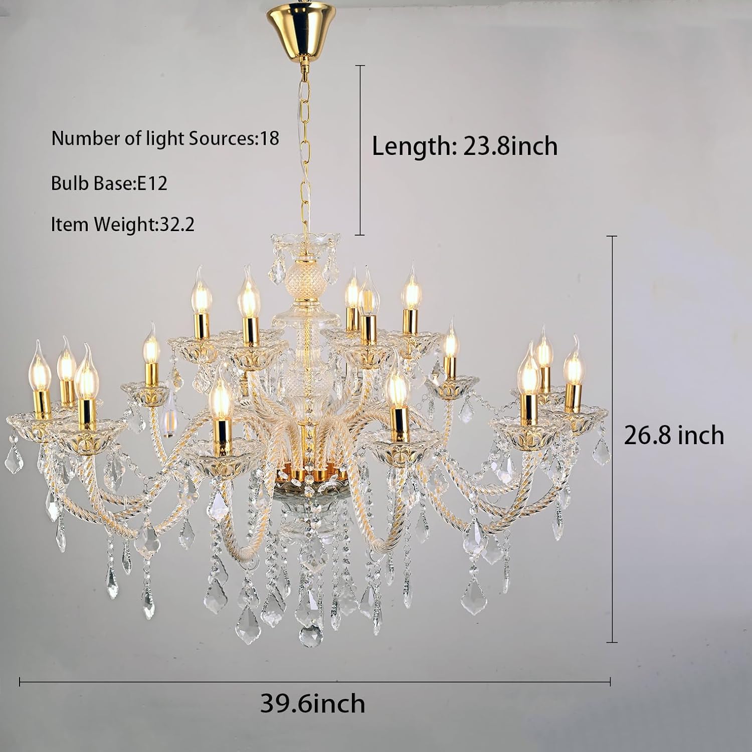 💎✨ Elegant Crystal Chandelier 🌟🏡 | Luxury Gold Glow 🕯️💛