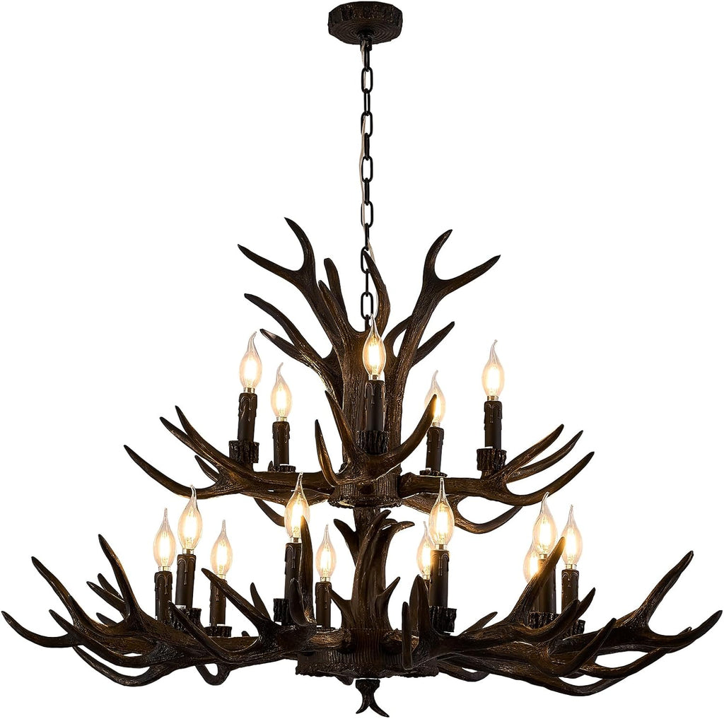 🦌✨ Grand Antler Chandelier 🌲💡 | Rustic Lodge Glow 🏡🕯️