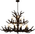 🦌✨ Grand Antler Chandelier 🌲💡 | Rustic Lodge Glow 🏡🕯️