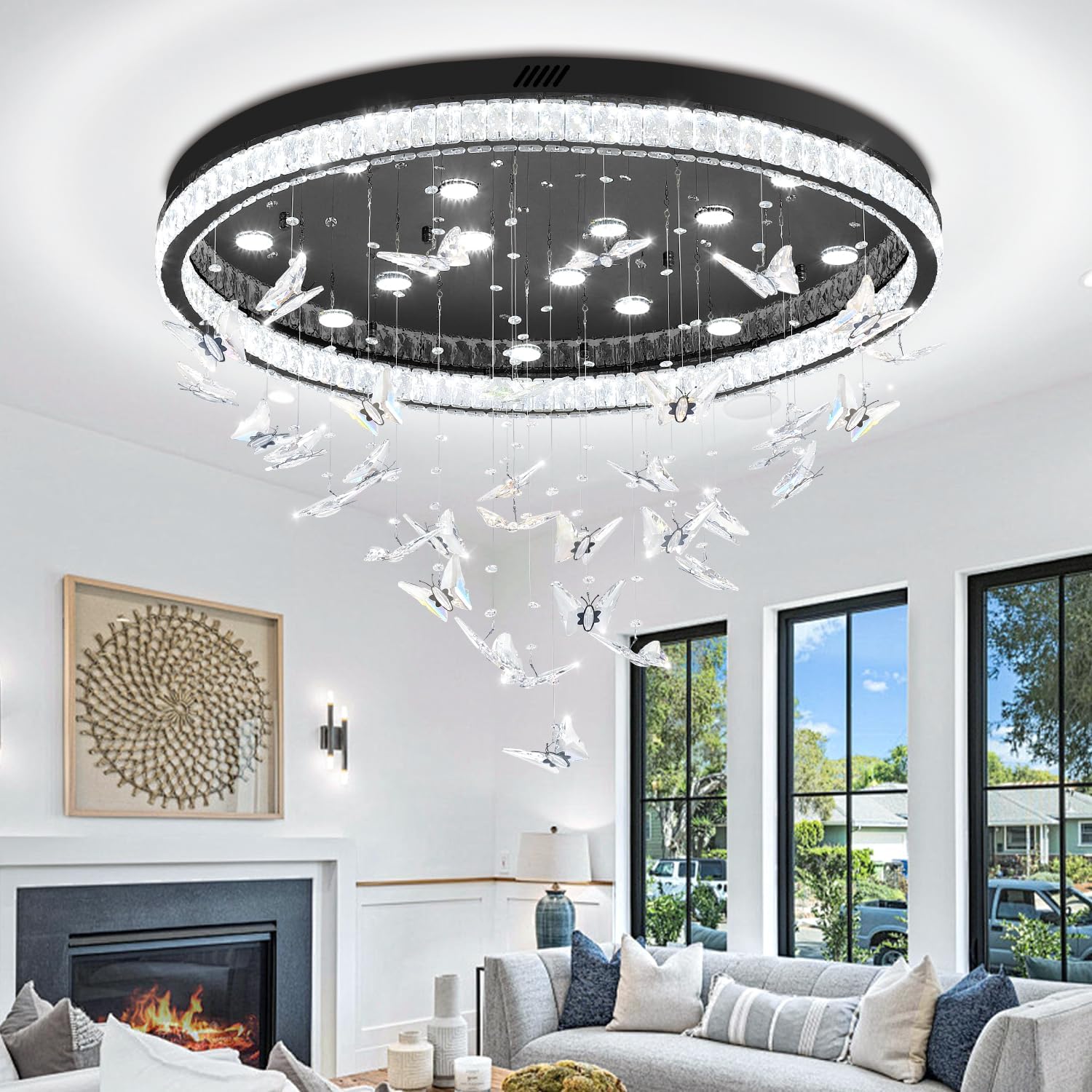🦋✨ Crystal Butterfly Chandelier 💎🌙 | Dreamy Raindrop Glow 💡💖
