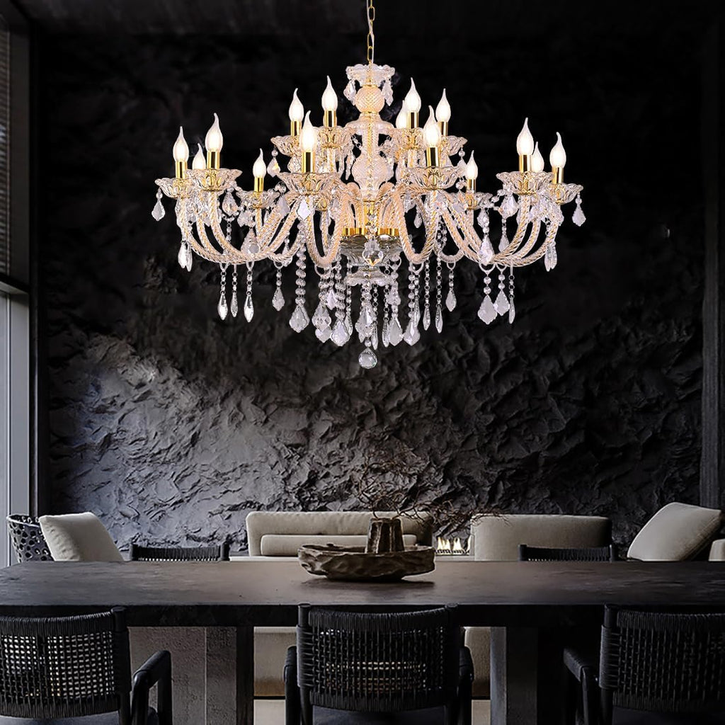 💎✨ Elegant Crystal Chandelier 🌟🏡 | Luxury Gold Glow 🕯️💛