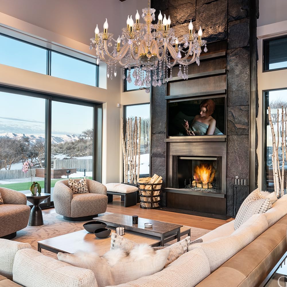 💎✨ Elegant Crystal Chandelier 🌟🏡 | Luxury Gold Glow 🕯️💛