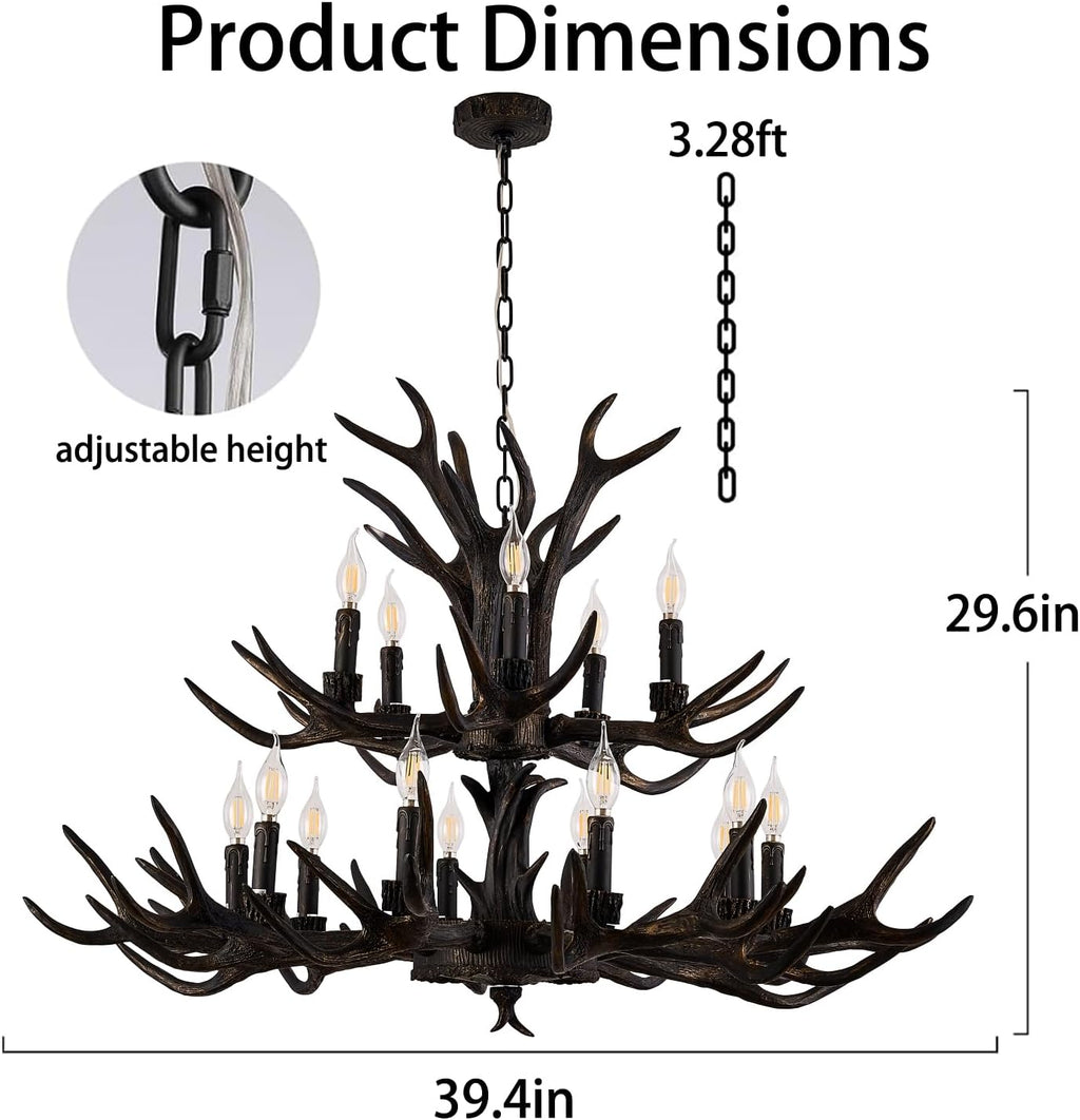 🦌✨ Grand Antler Chandelier 🌲💡 | Rustic Lodge Glow 🏡🕯️