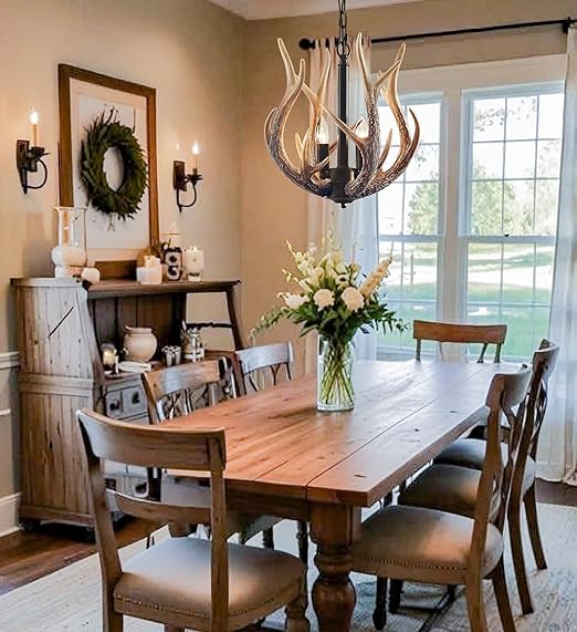 ✨🏡 Farmhouse Candle Chandelier 🕯️🌿 | Vintage Ceiling Charm 💛🌟