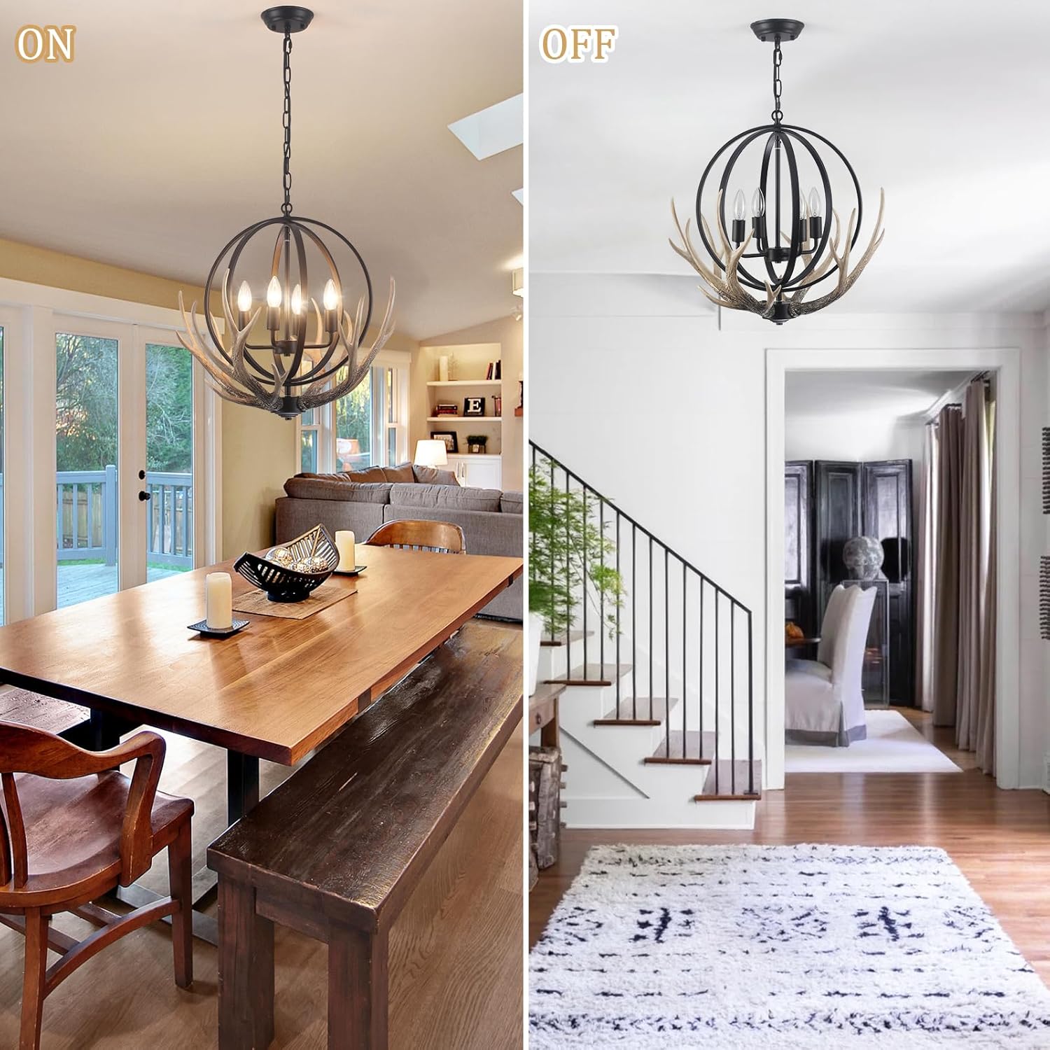 ✨🌿 Rustic Glow Chandelier 💡🏡 | Farmhouse Ceiling Light 🌟🕯️