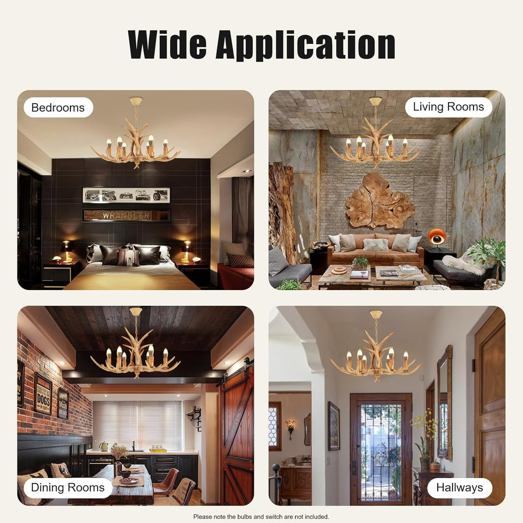 ✨🕯️ Rustic 6-Light Chandelier 🏡💛 | Vintage Pendant Glow 🌟🕯️