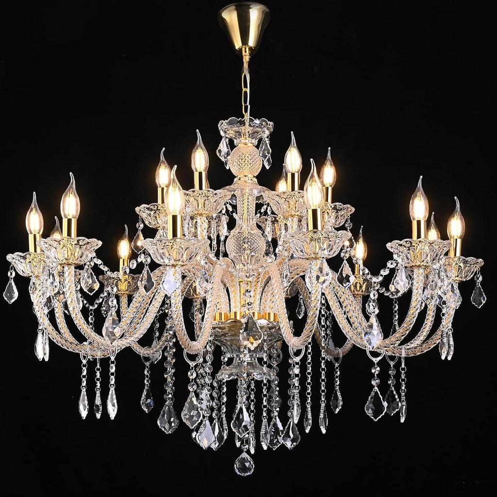 💎✨ Elegant Crystal Chandelier 🌟🏡 | Luxury Gold Glow 🕯️💛