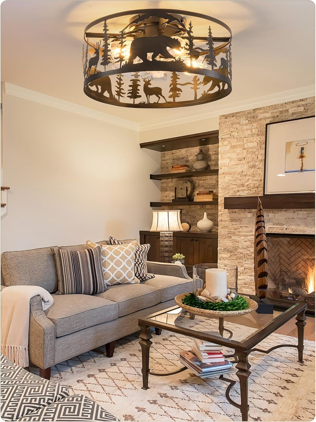✨🏡 Rustic Farmhouse Chandelier 🕯️💛 | Cozy Ceiling Glow 🌟🪵