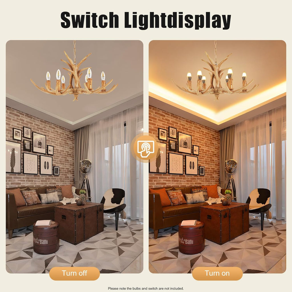 ✨🕯️ Rustic 6-Light Chandelier 🏡💛 | Vintage Pendant Glow 🌟🕯️