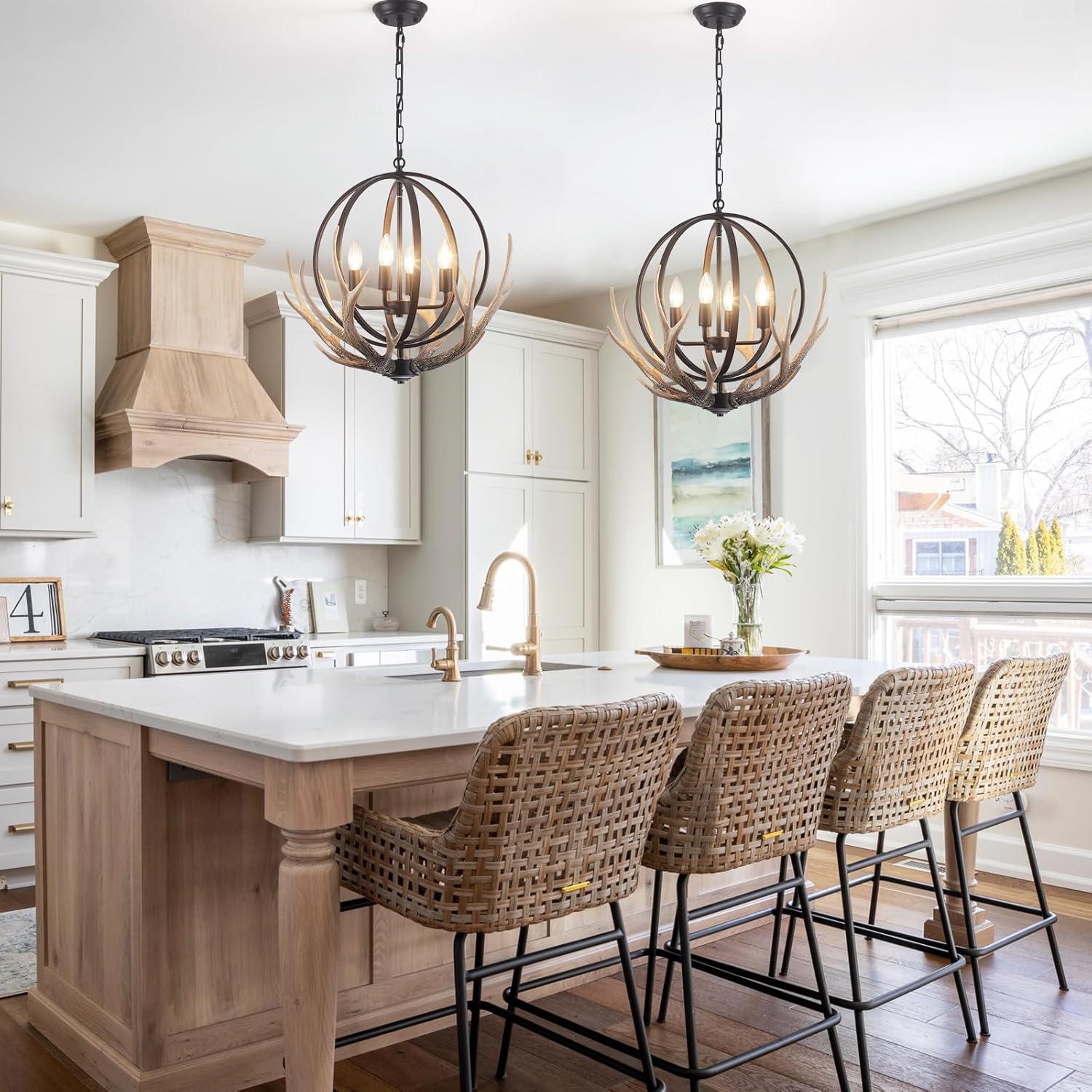 ✨🌿 Rustic Glow Chandelier 💡🏡 | Farmhouse Ceiling Light 🌟🕯️