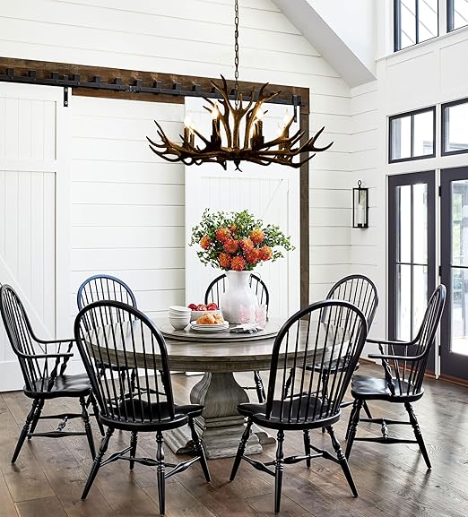 🦌✨ Rustic Antler Chandelier 💡🌿 | Cozy Lodge Lighting 🕯️🏡
